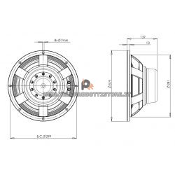 B&C Speakers 12NW100 8 ohm woofer altoparlante 12" neodimio 2000W 12NW100-8