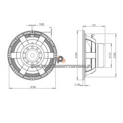 B&C Speakers 12NBX100 8 ohm woofer altoparlante 12" neodimio 2000W 12NBX100-8