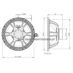 B&C Speakers 14NDL76 8 ohm woofer altoparlante 14" neodimio 1000W 14NDL76-8