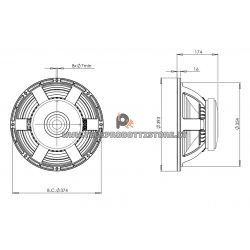 B&C Speakers 15PZB100 8 ohm woofer altoparlante 15" ferrite 1400W 15PZB100-8