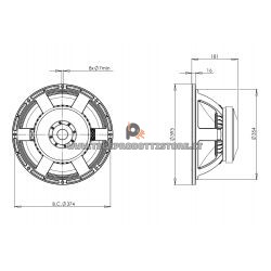 B&C Speakers 15TBX100 8 ohm woofer altoparlante 15" ferrite 2000W 15TBX100-8