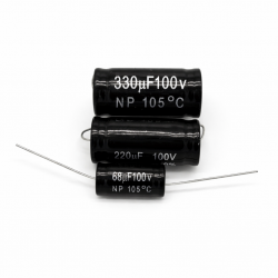Condensatore 8.2 uF elettrolitico assiale 100V per filtro crossover