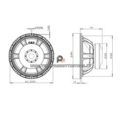B&C Speakers 15TBW100 8 ohm woofer subwoofer 15" ferrite 3000W 15TBW100-8