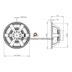 B&C Speakers 15NW100 8 ohm woofer subwoofer 15" neodimio 2000W 15NW100-8