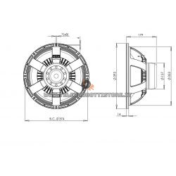 B&C Speakers 15NBX100 8 ohm woofer subwoofer 15" neodimio 2000W 15NBX100-8