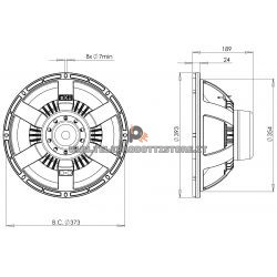 B&C Speakers 15BG100 8 ohm woofer subwoofer 15" neodimio 2000W 15BG100-8
