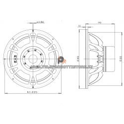 B&C Speakers 15SW115 8 ohm woofer subwoofer 15" neodimio 3400W 15SW115-8