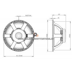 B&C Speakers 18PS100 8 ohm woofer subwoofer 18" ferrite 1400W 18PS100-8