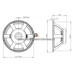 B&C Speakers 18PZB100 8 ohm woofer subwoofer 18" ferrite 1400W 18PZB100-8