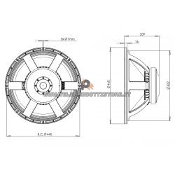 B&C Speakers 18TBX100 8 ohm woofer subwoofer 18" ferrite 2400W 18TBX100-8
