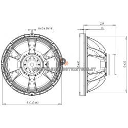 B&C Speakers 18DS100 8 ohm woofer subwoofer 18" neodimio 3000W 18DS100-8