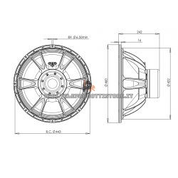 B&C Speakers 18SW115 8 ohm woofer subwoofer 18" neodimio 3400W 18SW115-8
