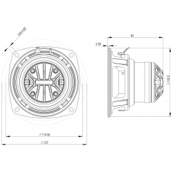 B&C Speakers 4MCX36 8 ohm altoparlante coassiale 4" neodimio 200W 4MCX36-8