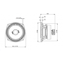 B&C Speakers 6FHX51 8 ohm altoparlante coassiale 6" ferrite 300W 6FHX51-8
