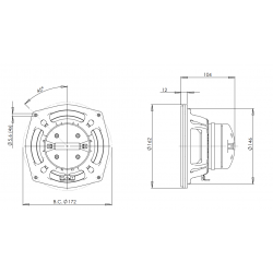 B&C Speakers 6HCX51 8 ohm altoparlante coassiale 6" neodimio 300W 6HCX51-8