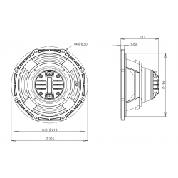 B&C Speakers 8CXN51 8 ohm altoparlante coassiale 8" neodimio 500W 8CXN51-8