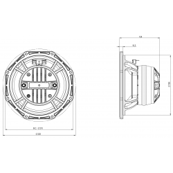 B&C Speakers 8CXN64 8 ohm altoparlante coassiale 8" neodimio 600W 8CXN64-8