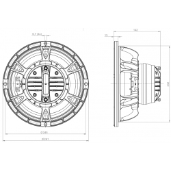 B&C Speakers 10CXN64 8 ohm altoparlante coassiale 10" neodimio 500W 10CXN64-8