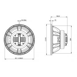 B&C Speakers 12FHX76 8 ohm altoparlante coassiale 12" ferrite 700W 12FHX76-8