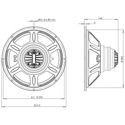 B&C Speakers 12CLX64 8 ohm altoparlante coassiale 12" neodimio 500W 12CLX64-8