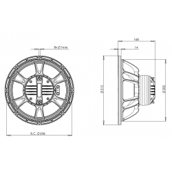 B&C Speakers 12CXN76 8 ohm altoparlante coassiale 12" neodimio 700W 12CXN76-8