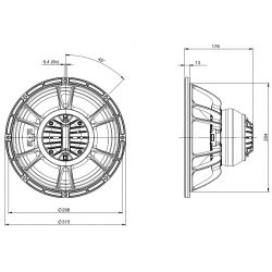 B&C Speakers 12CXN88 8 ohm altoparlante coassiale 12" neodimio 1000W 12CXN88-8