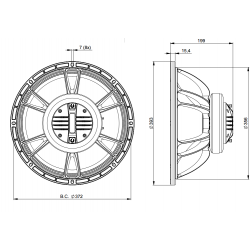 B&C Speakers 15FHX76 8 ohm altoparlante coassiale 15" ferrite 800W 15FHX76-8