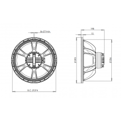 B&C Speakers 15CXN76 8 ohm altoparlante coassiale 15" neodimio 800W 15CXN76-8
