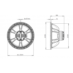 B&C Speakers 15HCX76 8 ohm altoparlante coassiale 15" neodimio 800W 15HCX76-8