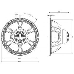 B&C Speakers 15CXN88 8 ohm altoparlante coassiale 15" neodimio 1000W 15CXN88-8