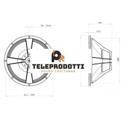 B&C Speakers 12HPL76 8 ohm woofer altoparlante 12" neodimio 700W 12HPL76-8