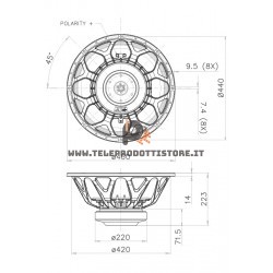 18HW1070 FaitalPRO Woofer ferrite 18" 1600 W 97 dB 8 Ohm