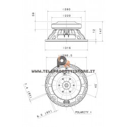12HP1030 FaitalPRO Woofer ferrite 12" 1000 W 95 dB 8 Ohm