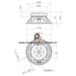 12HP1010 FaitalPRO Woofer ferrite 12" 700 W 96 dB 8 Ohm