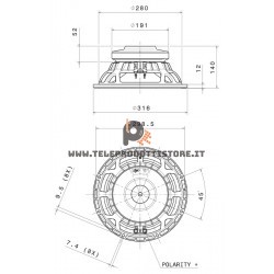 12FH510 FaitalPRO Woofer ferrite 12" 500 W 98 dB 8 Ohm
