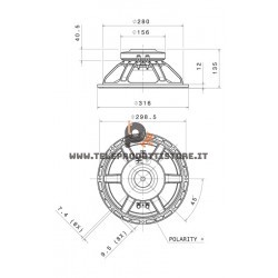 12PR310-8 FaitalPRO Woofer ferrite 12" 300 W 99 dB 8 Ohm