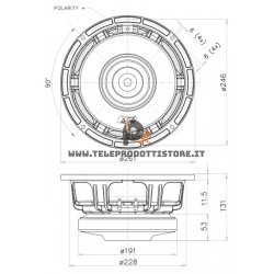 10PR410 Faital PRO Woofer altoparlante 10" 600 W 8 Ohm
