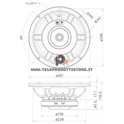 10RS350 FaitalPRO Woofer ferrite 10" 250 W 91 dB 8 Ohm