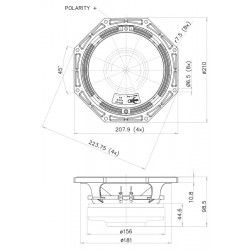 8PR155 Faital PRO Woofer midrange 8" 200W 8Ohm Faitalpro