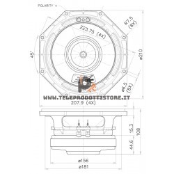 8RS250 FaitalPRO Woofer ferrite 8" 200 W 93 dB 8 Ohm