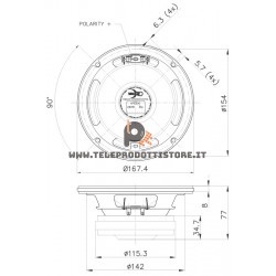 6FE200 Faital PRO Woofer altoparlante 6" 260 W 4 Ohm 6FE200-4 auto spl
