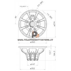 15HP1060-8 FaitalPRO Woofer neodimio 15" 1000 W 97 dB 8 Ohm