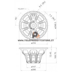 12HP1060 FaitalPRO Woofer neodimio 12" 2000 W 8 Ohm 12HP1060-8