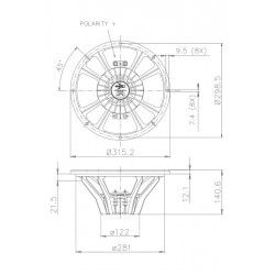 12PR300-8 FaitalPRO Woofer neodimio 12" 300 W 99 dB 8 Ohm