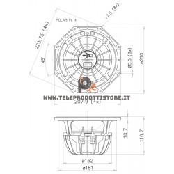 8PR200 FaitalPRO Woofer neodimio 8" 200 W 95 dB 8 Ohm