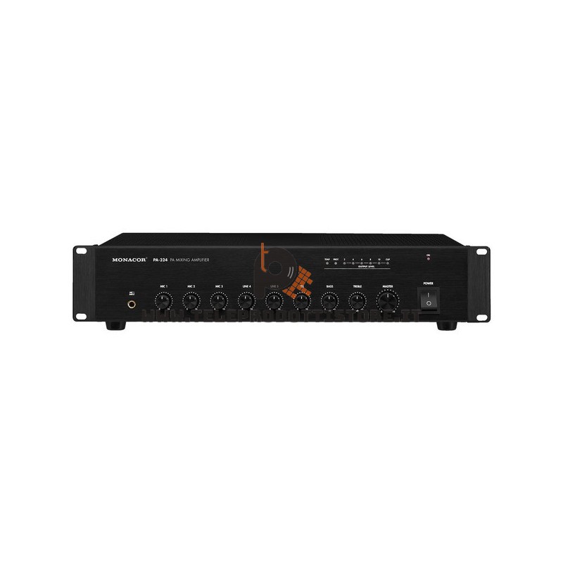 PA-324 Monacor AMPLIFICATORE mixer 100V 240W PA mono 3 ingressi MIC