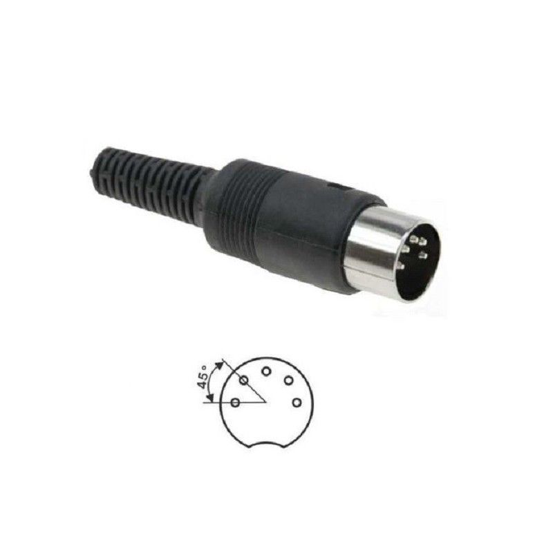 Connettore DIN 5 poli maschio pin spinotto di segnale midi