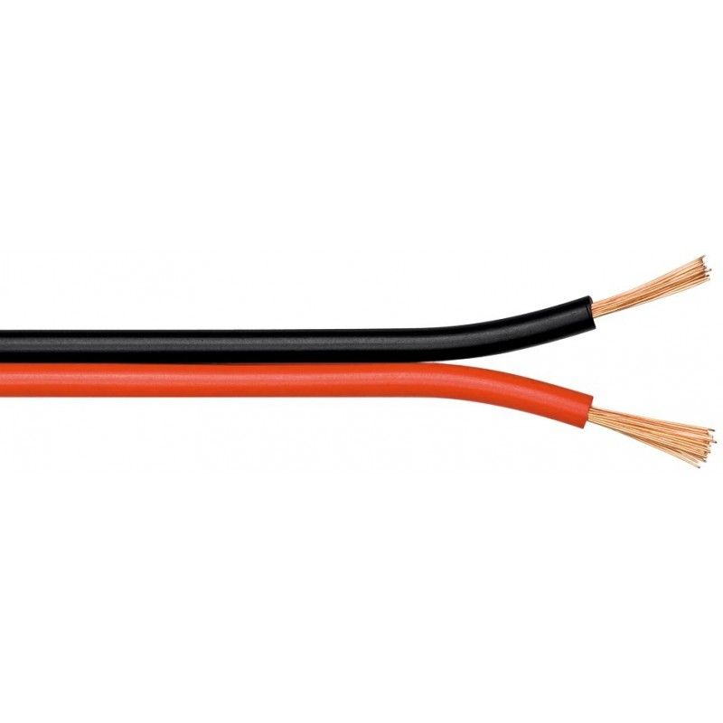 Cavo 2X0,75 mm. Piattina bipolare in CCA per altoparlanti HI-FI rosso nero