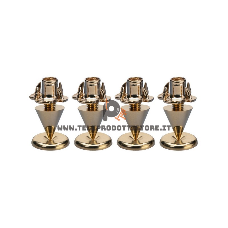 SPS-10/GO Kit 4 punte spike dorati regolabili per diffusori box cassa hiend monacor piedi