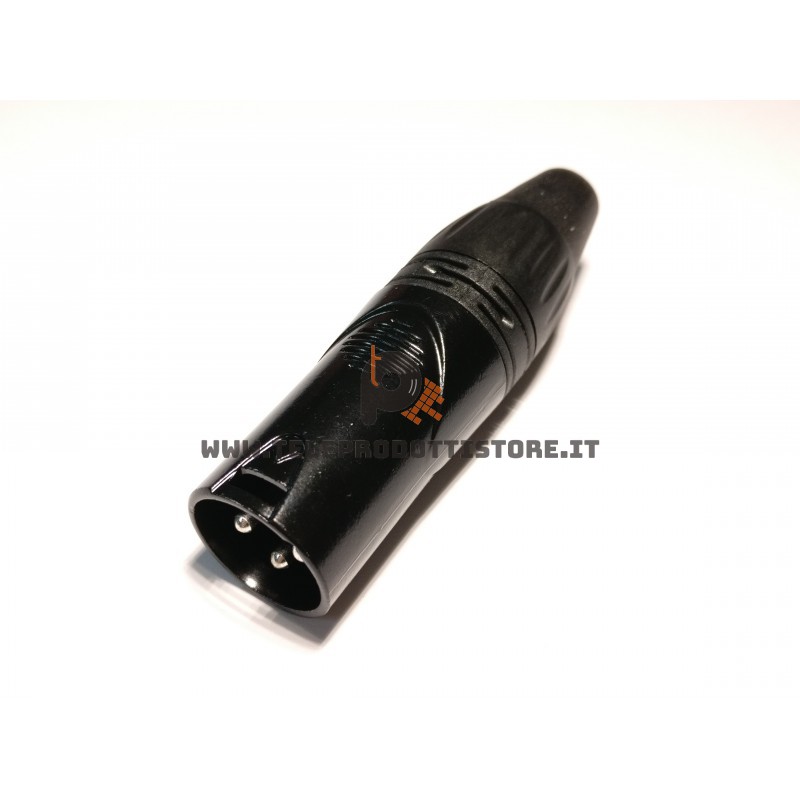 NXZZ002B Zzipp Connettore canon XLR 3 poli maschio nero per DMX o segnale audio